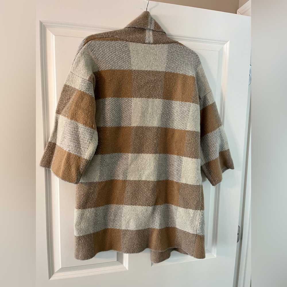 Checkered Open Front Cardigan - Picture 2 of 5